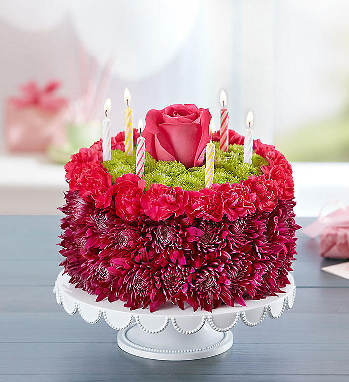 Birthday Wishes Flower Cake? Purple