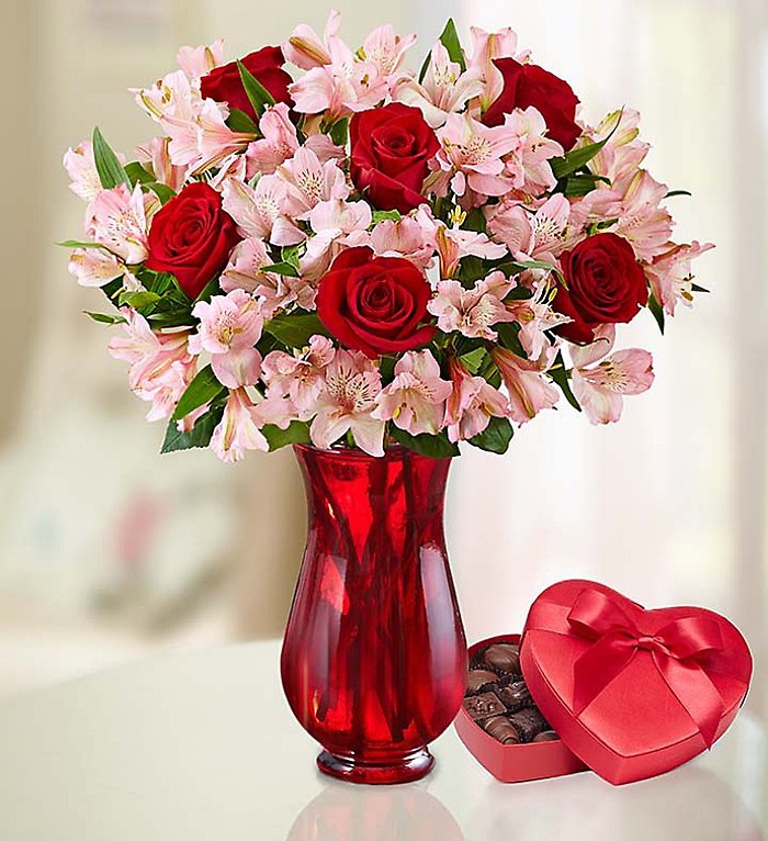 True Love Rose &amp; Peruvian Lily Bouquet
