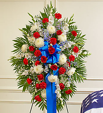 Deepest Red, White &amp; Blue Standing Spray
