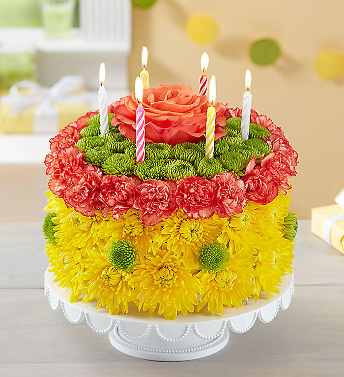 Birthday Wishes Flower Cake? Yellow