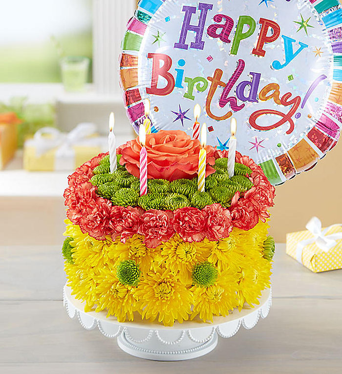 Birthday Wishes Flower Cake? Yellow