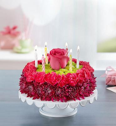 Birthday Wishes Flower Cake? Purple