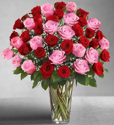 Ultimate Elegance&trade; Long Stem Pink &amp; Red Roses