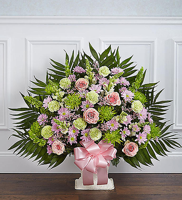Heartfelt Tribute&trade; Floor Basket- Pastel