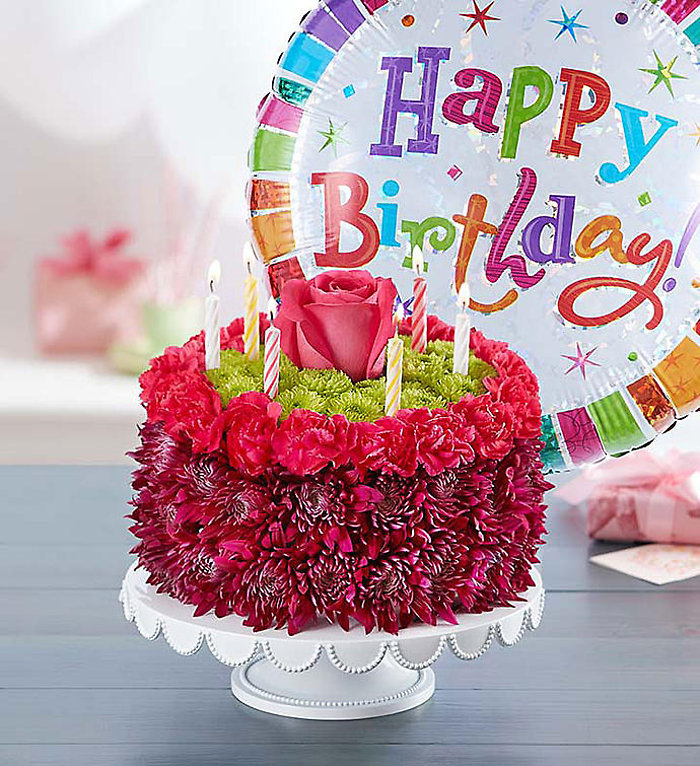 Birthday Wishes Flower Cake? Purple